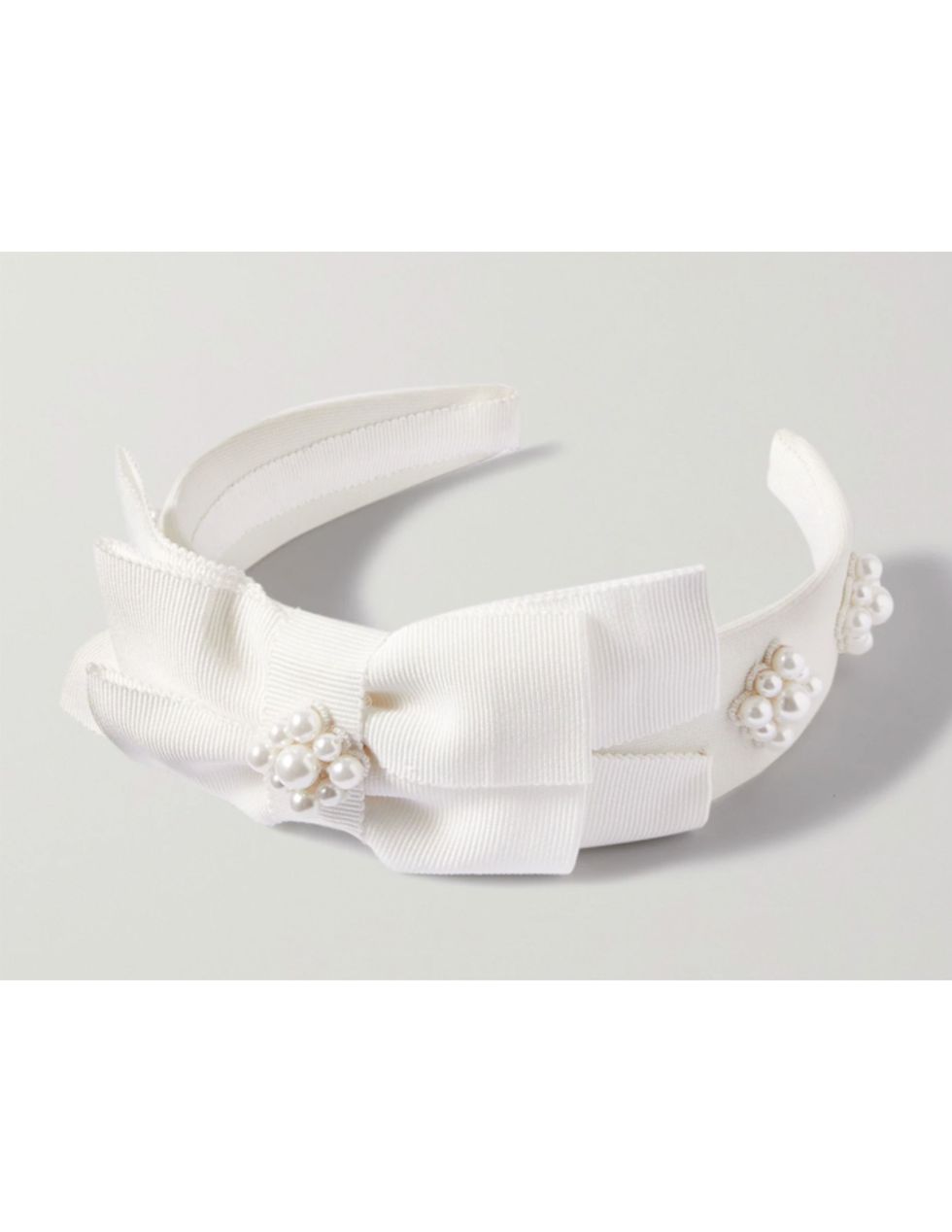 Bridal Faux Pearl-Embellished Grosgrain Headband