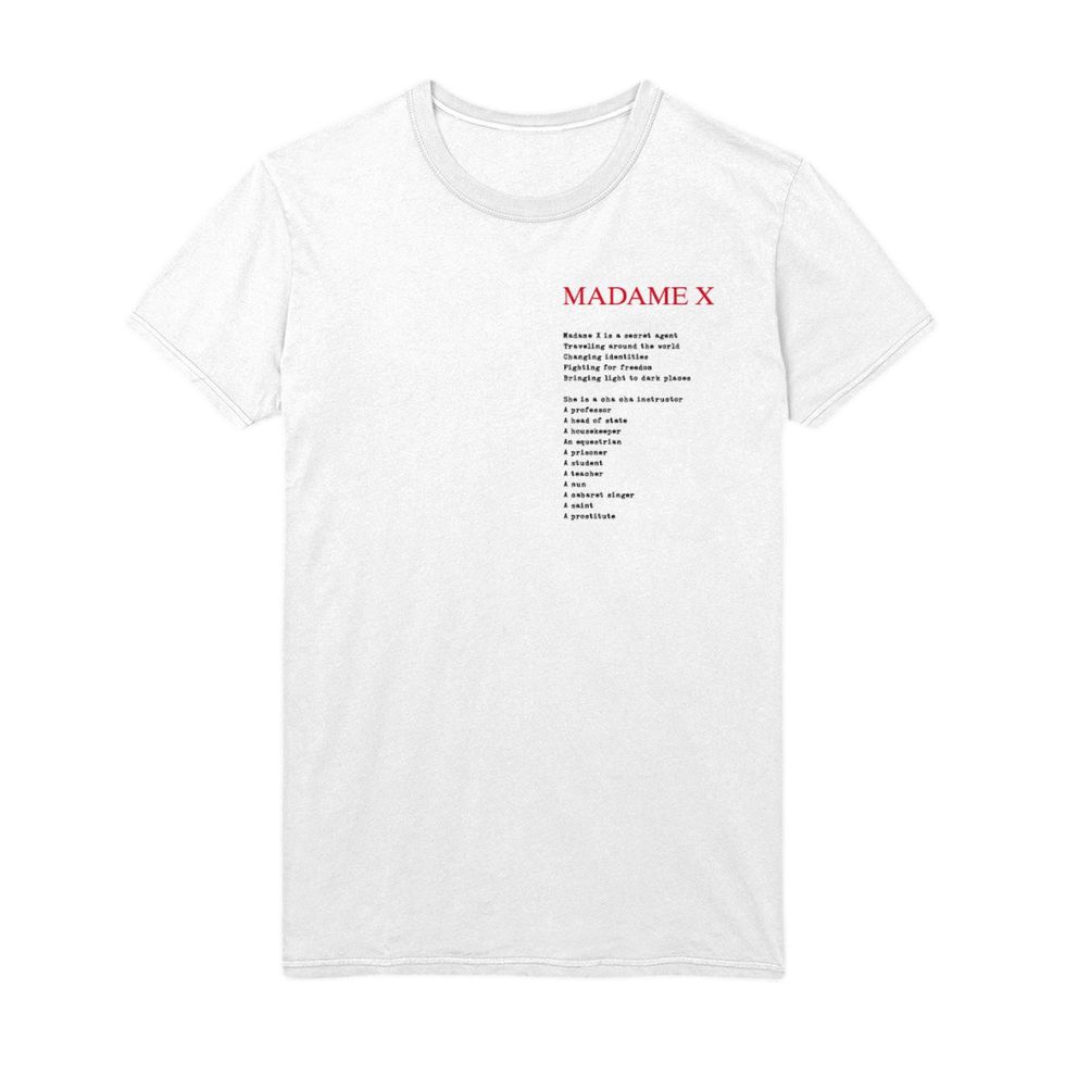 瑪丹娜紀錄片電影週邊推薦：《X夫人》宣言紀念T恤