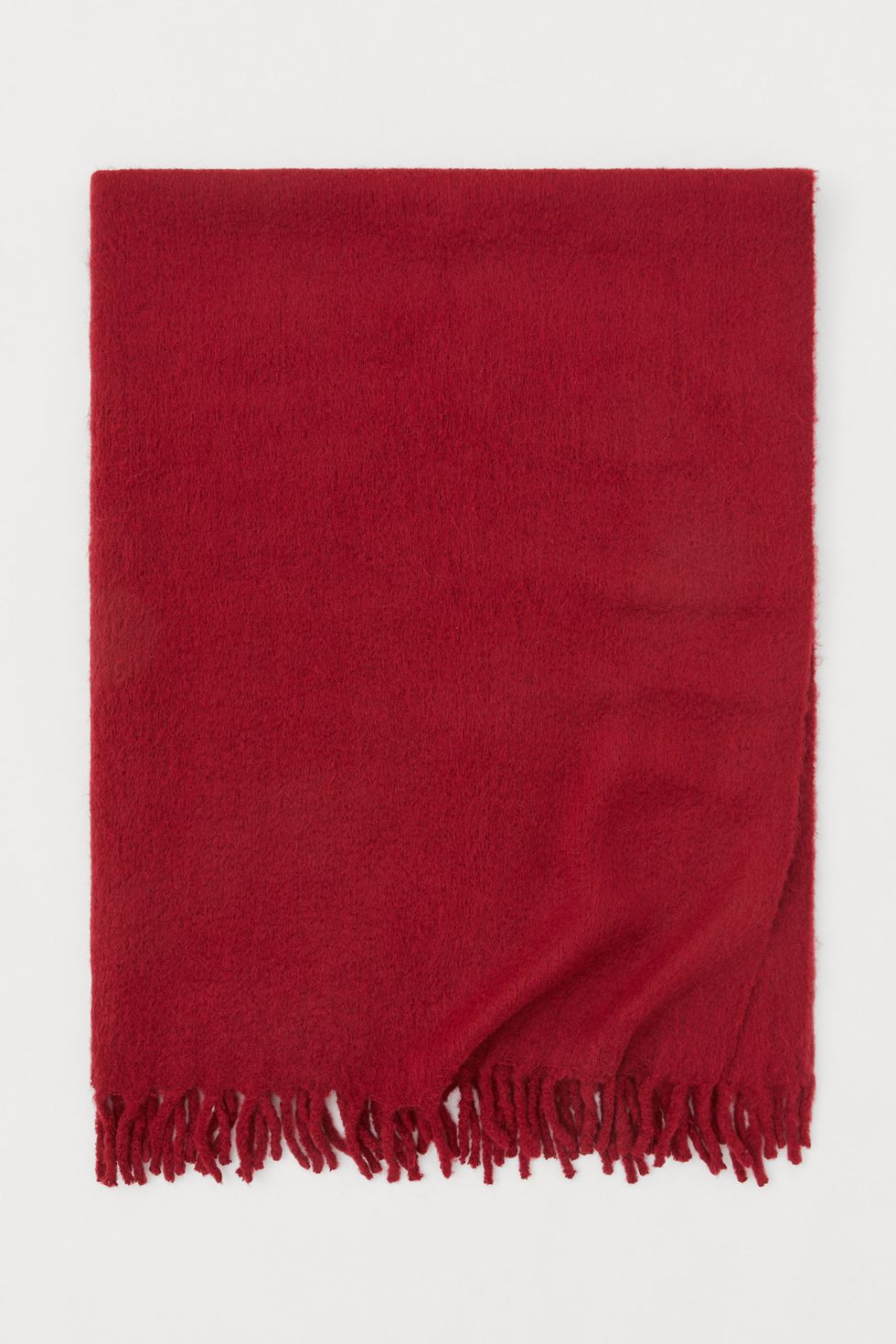 Dark red wool-blend blanket