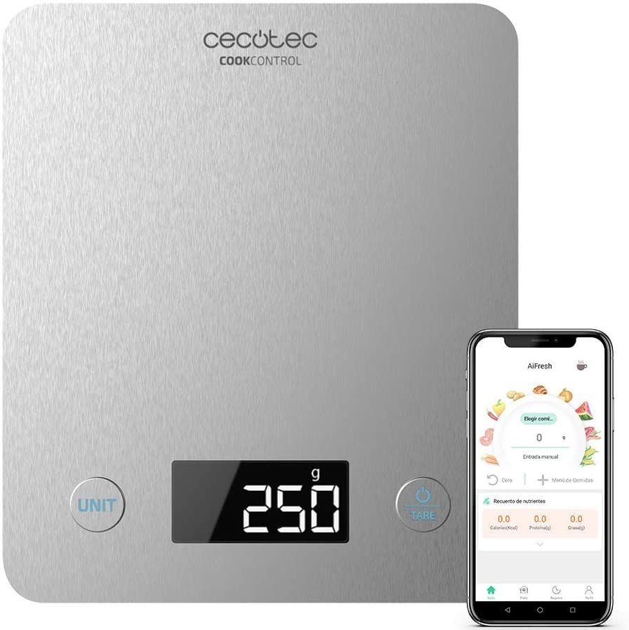 Mackie - Báscula digital de cocina para alimentos, con valores macro  automáticos y calculador de calorías, fácil guardado con indicación de  totales a