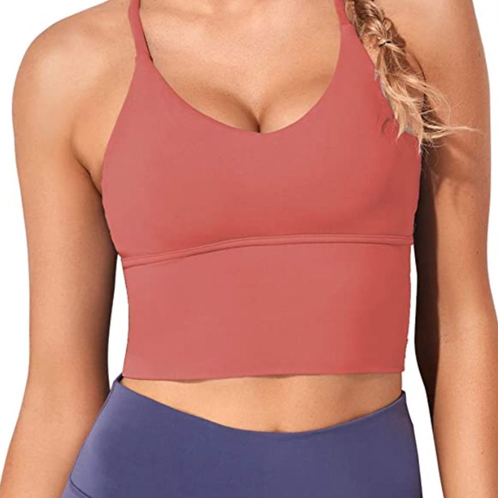 THE GYM PEOPLE Women's Square Neck Longline Sports Bra Workout Removable  Padded Yoga Crop Tank Tops