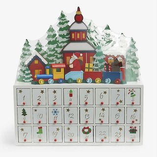 Santa's Train wooden advent calendar 40cm