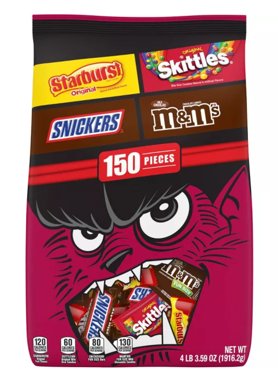 SKITTLES Shriekers Sour Fun Size Chewy Halloween Candy, 10.72oz