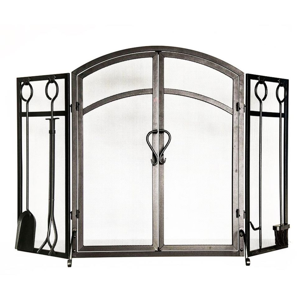 Arched Twin Fireplace Screen
