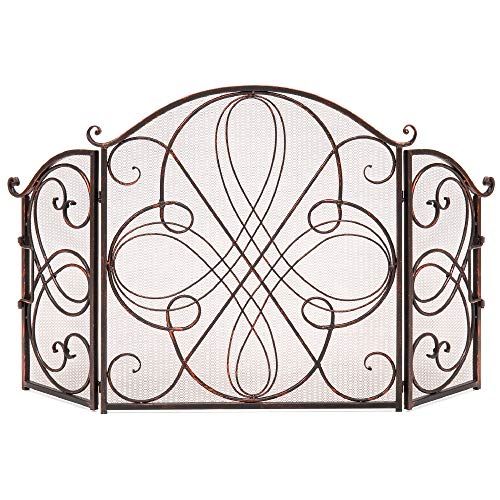 Solid Wrought Iron Metal Fireplace Screen