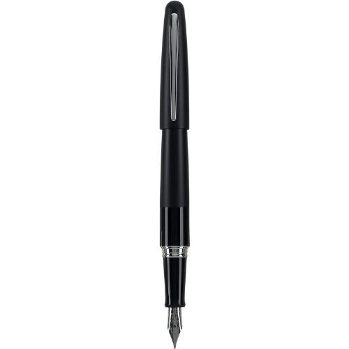 Metropolitan Collection Fountain Pen, Black Barrel, Classic Design, Medium Nib, Black Ink (91107)