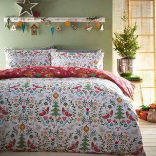 Scandi Festive Christmas Duvet Cover Set Multi