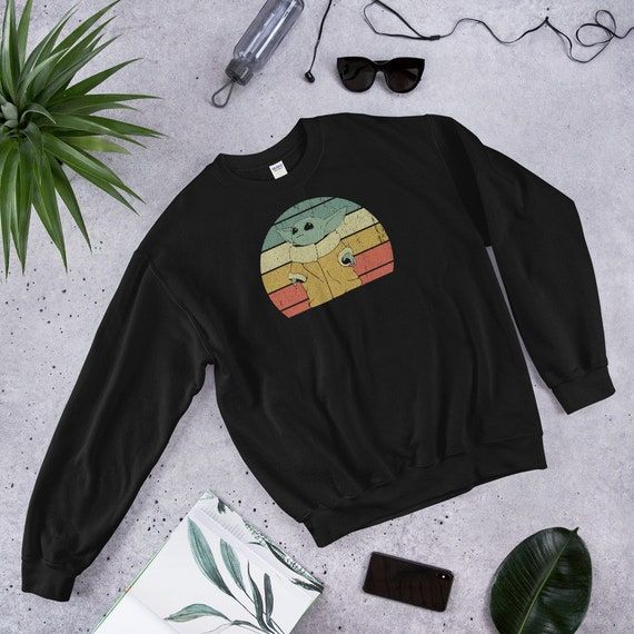 Limited Edition Vintage Retro Sunset Baby Yoda Sweatshirt