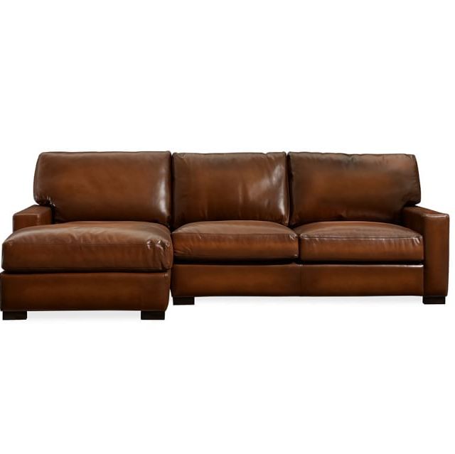Turner Square Arm Leather Sofa Chaise