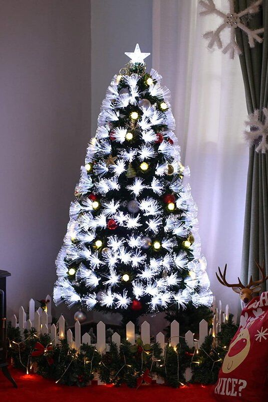 Green and White Fir Artificial Christmas Tree with 90 Clear/White Lights