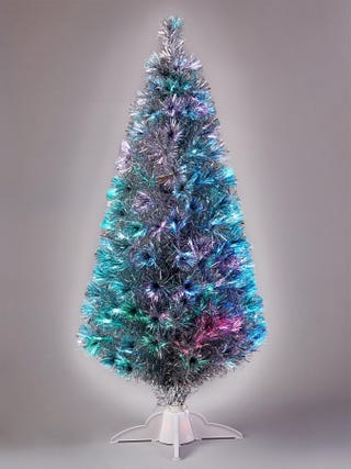 5ft Silver Fibre Optic Christmas Tree