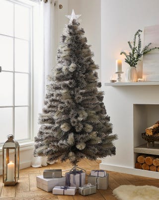 Silver Tipped Fir Fibre Optic Tree with White LEDs