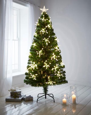 Fibre Optic Tree with Warm White Cone Cluster