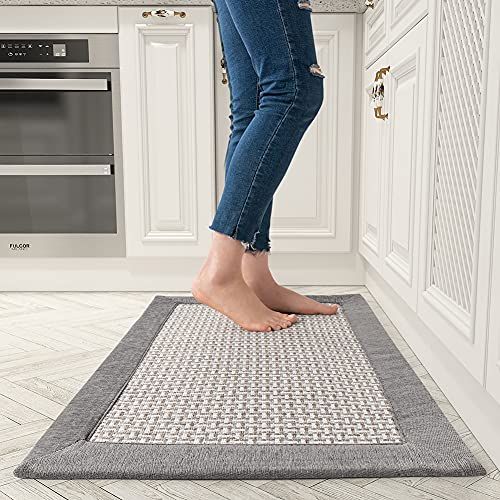 Evergrace Printing Apple Pie Anti Fatigue Kitchen Floor Mat 18 x 30 Durable Printing Cushioned Standing Comfort Mat for Kitchen and Laundry 