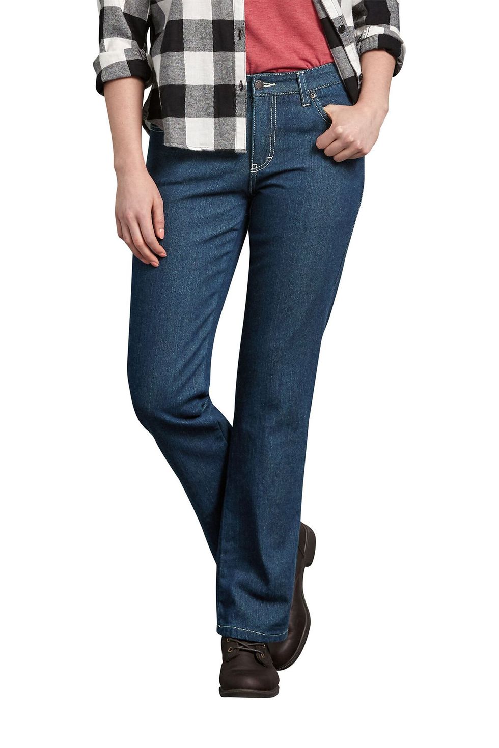 Women's Signature Lined Boyfriend Jeans, Low-Rise Straight-Leg Flannel-Lined