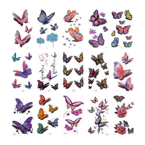 Tatuajes temporales de mariposa