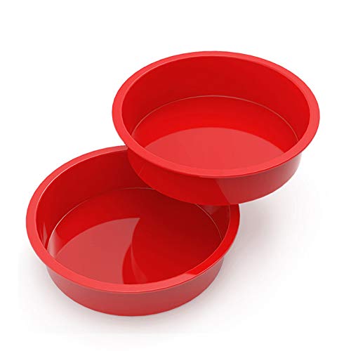 SILIVO 10-inch Round Silicone Cake Pans 