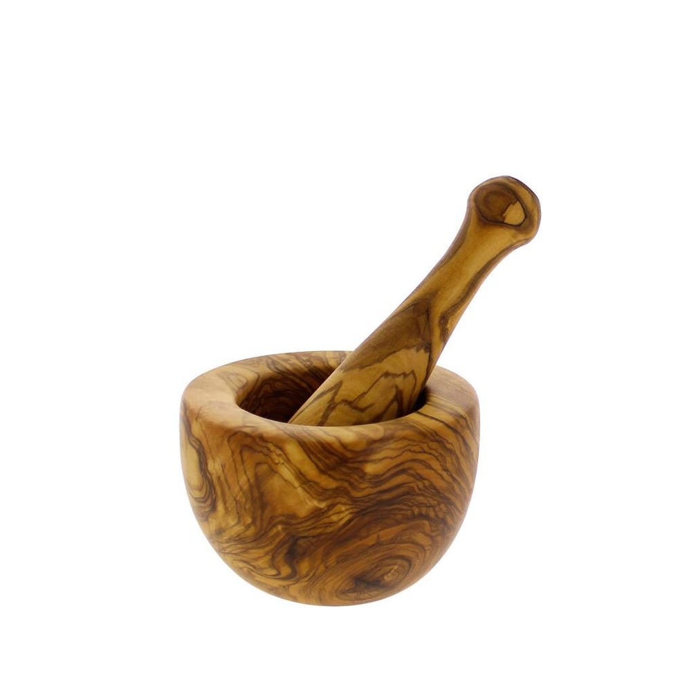 French Home Laguiole Olive Wood Mortar and Pestle 