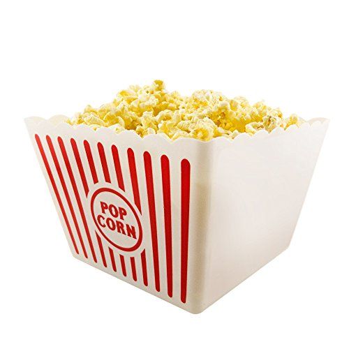 Red and White Striped Popcorn Container