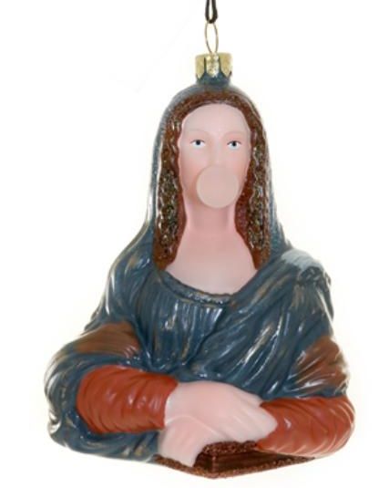 Mona Lisa with Bubble Gum Holiday Ornament