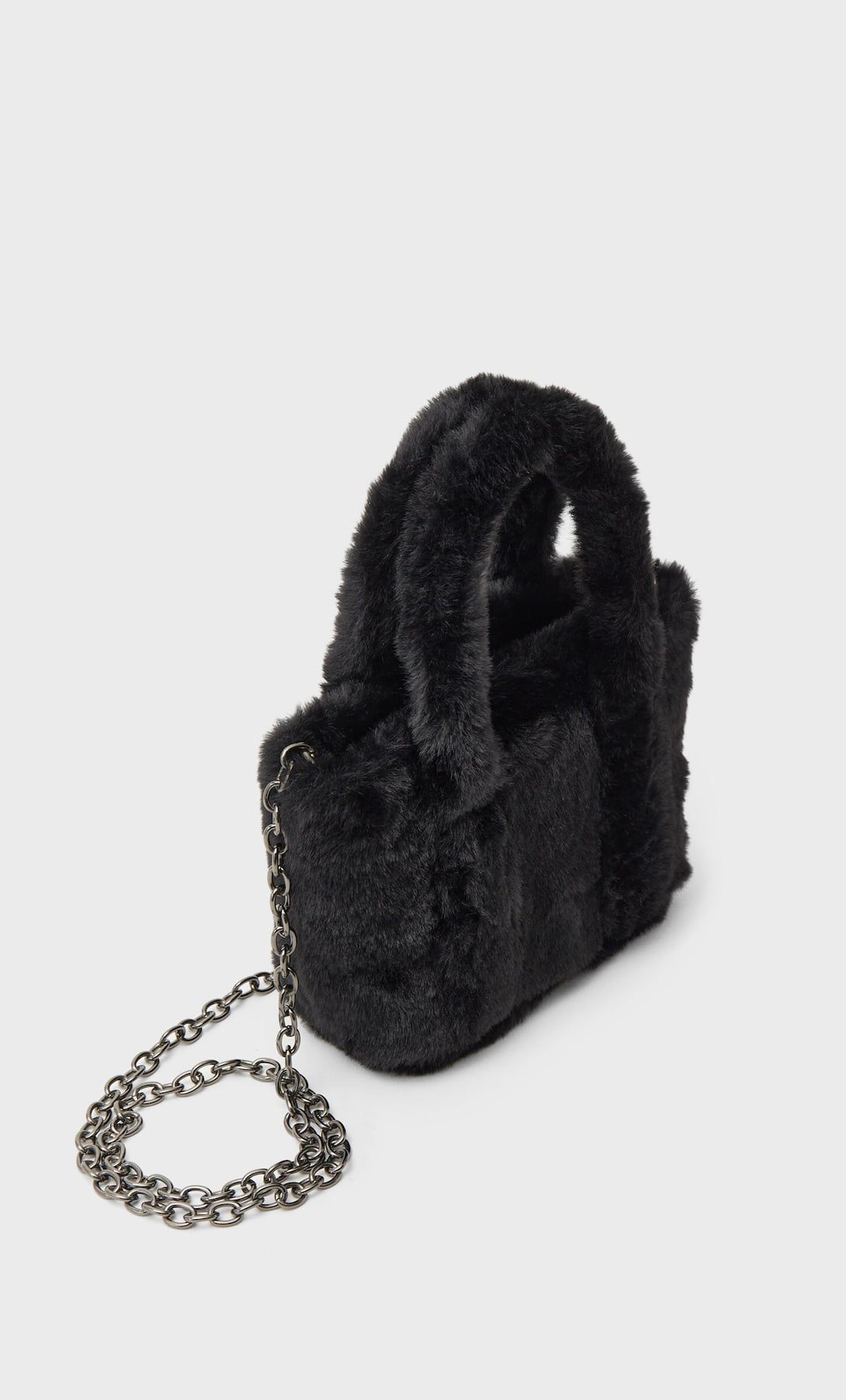Bolso de pelo top negro stradivarius