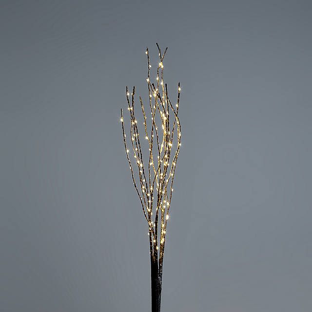 John Lewis & Partners LED Lit Twig Bundle, Copper / Pure White