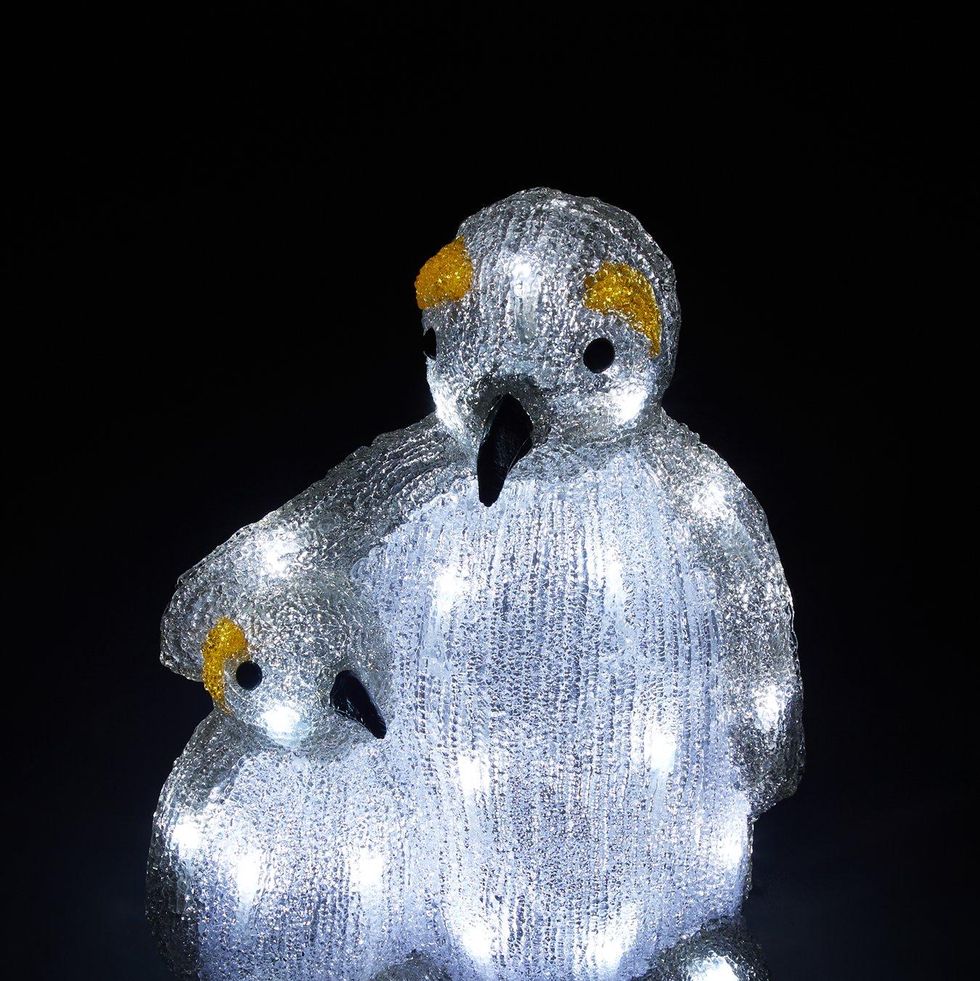 Mummy and Baby Penguin Acrylic Outdoor Christmas Light