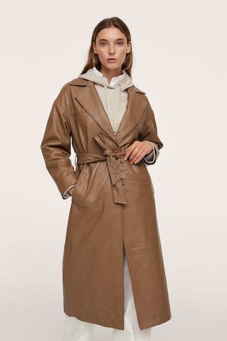 100% leather trench