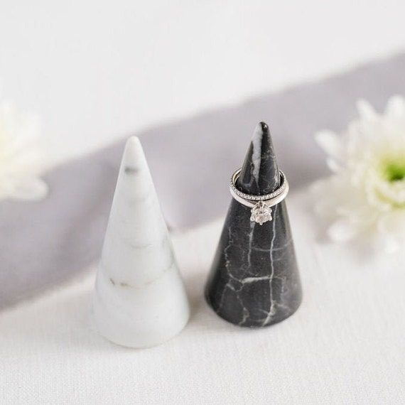 Genuine Marble Ring Holder Cone