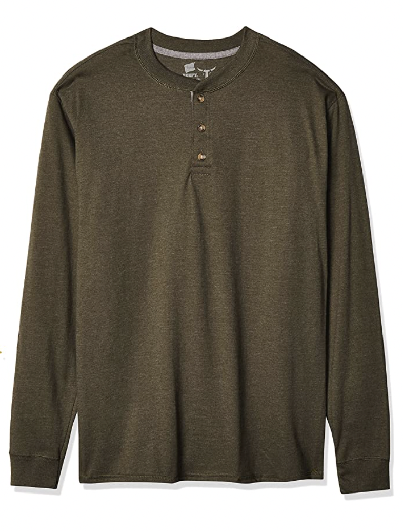 Long-Sleeve Beefy Henley T-Shirt