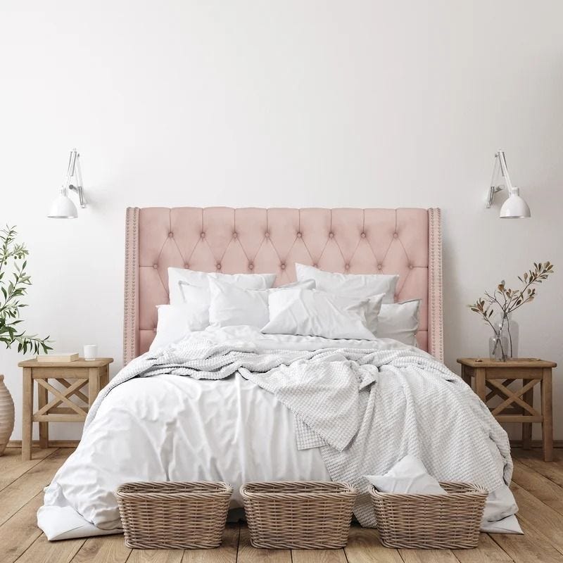 Etta Avenue Upholstered Wingback Headboard