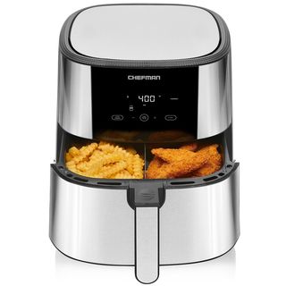 Chefman Stainless Steel Turbofry Air Fryer With Divider, 8-Quart (Part number: RJ38-SQSS-8T-D)