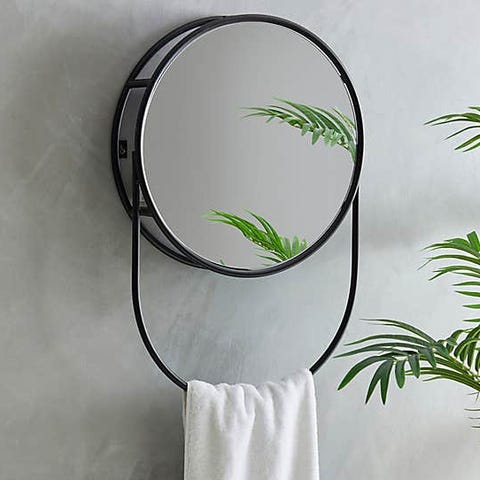 Elements Matte Black Storage Mirror