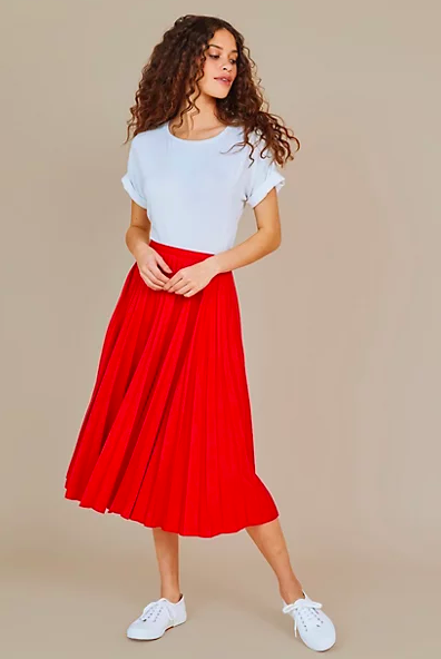 Crepe Pleated Midi Skirt, £49
