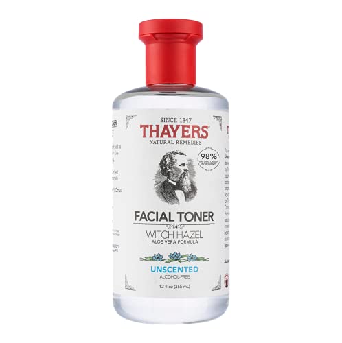 Alcohol-Free Unscented Witch Hazel Facial Toner with Aloe Vera Formula