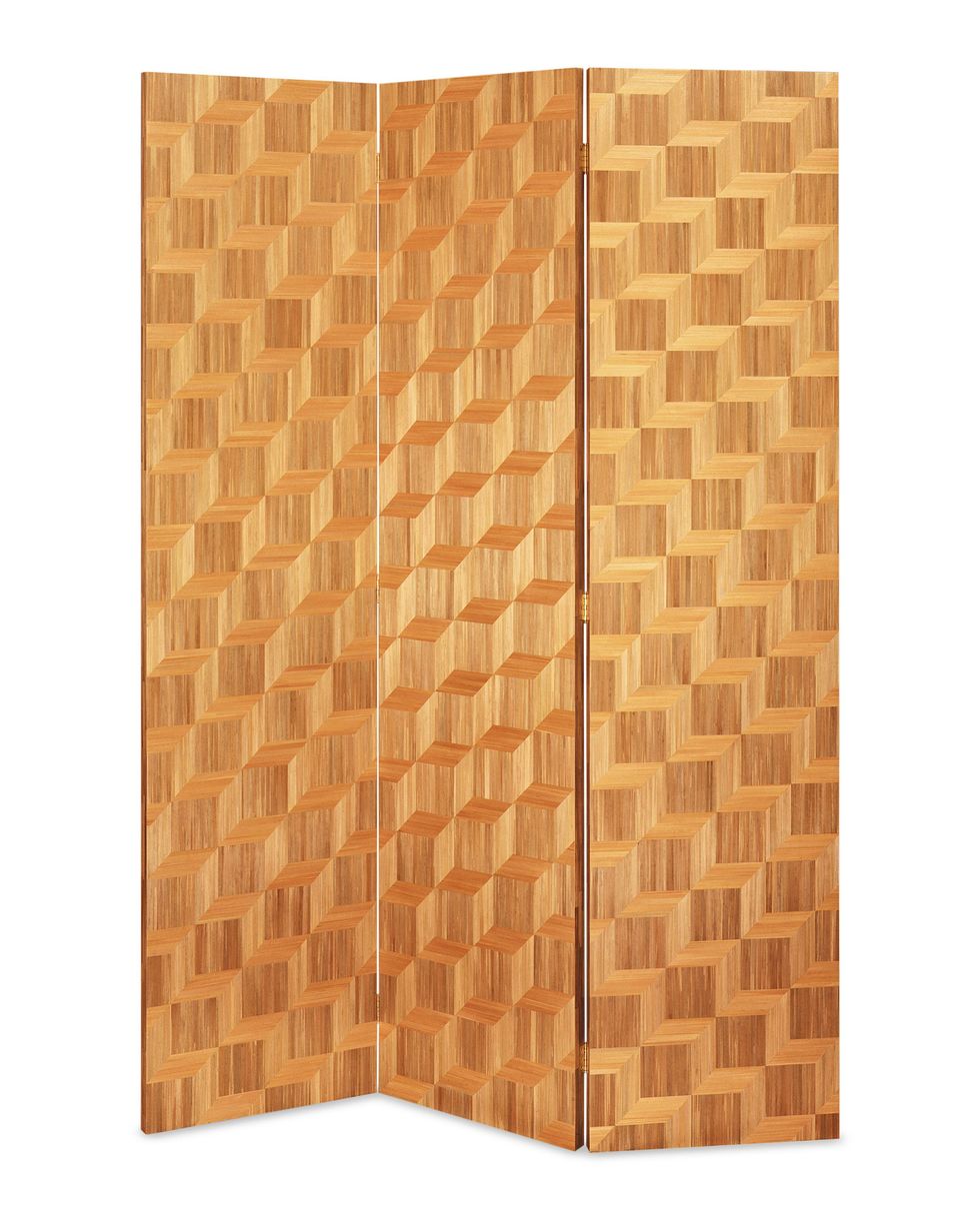 Screen in Cube Straw Marquetry
