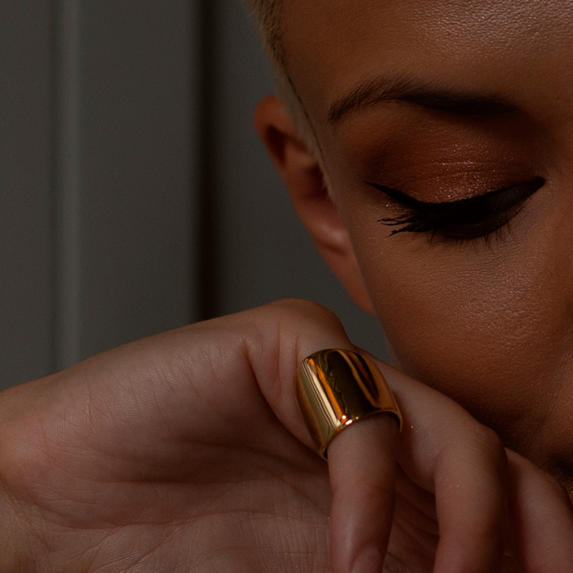 Upcycled Gold Wide Ring