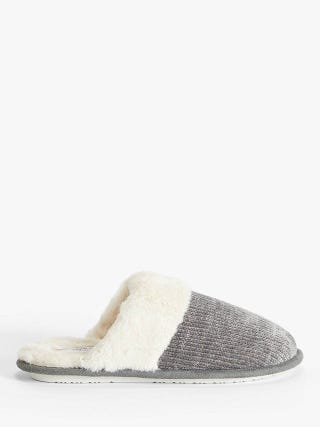 John Lewis Faux Fur Chenille Mule Slippers