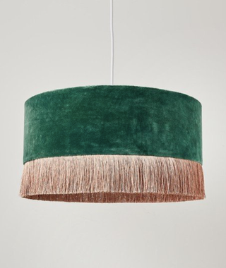 Ero Green Velvet & Tassel Drum Lampshade