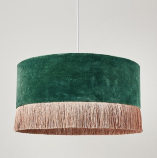 Ero Green Velvet & Tassel Drum Lampshade Ero Green Velvet & Tassel Drum Lampshade