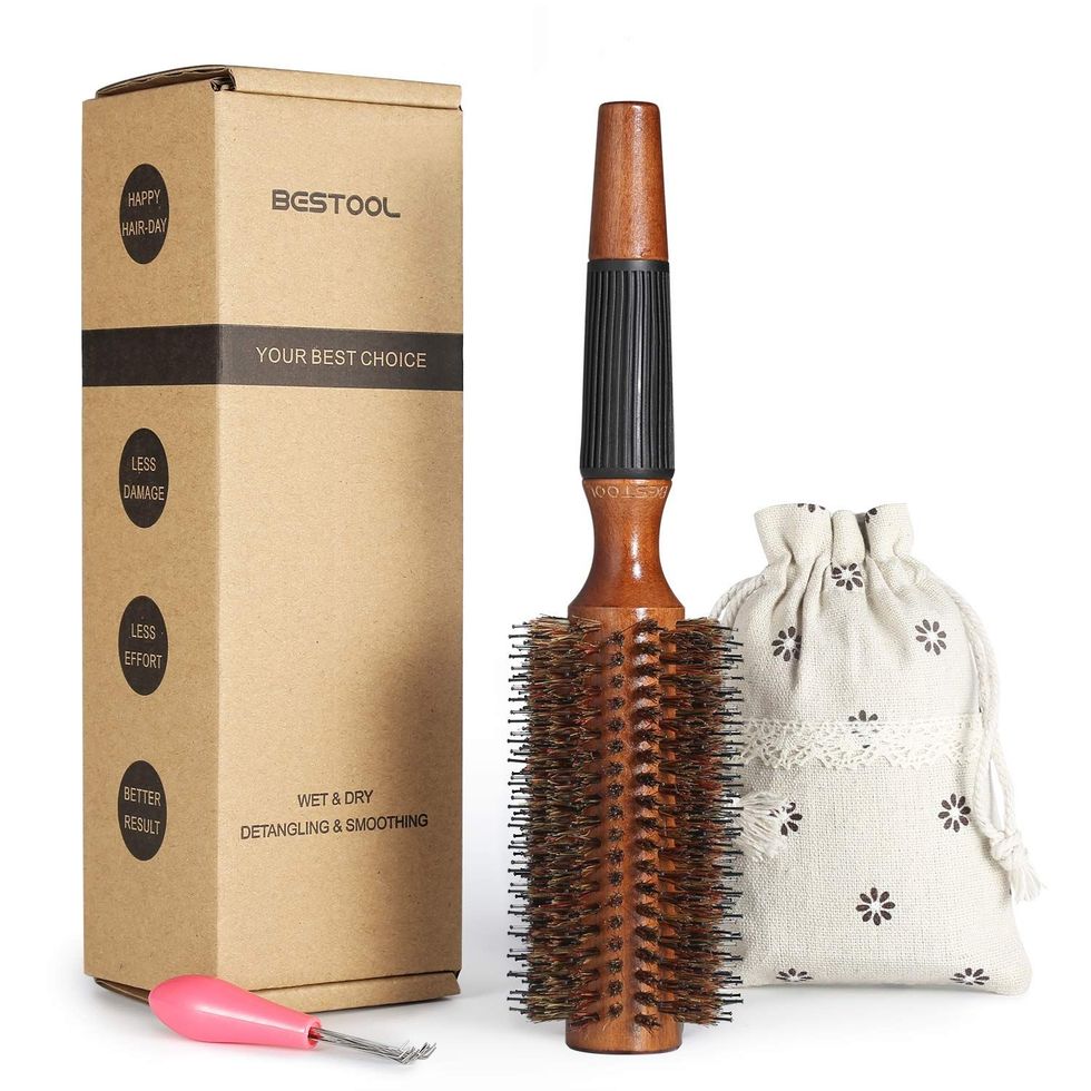 Professional Styling Round Hair Brush for Blow-Dry Blowout with Natural  Boar Bristles (2 inch)