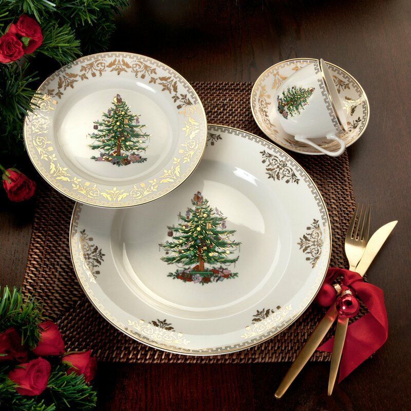Spode Christmas Tree Gold Place Setting
