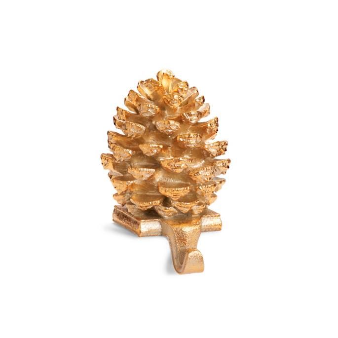 Gold Pine Cone Stocking Holder