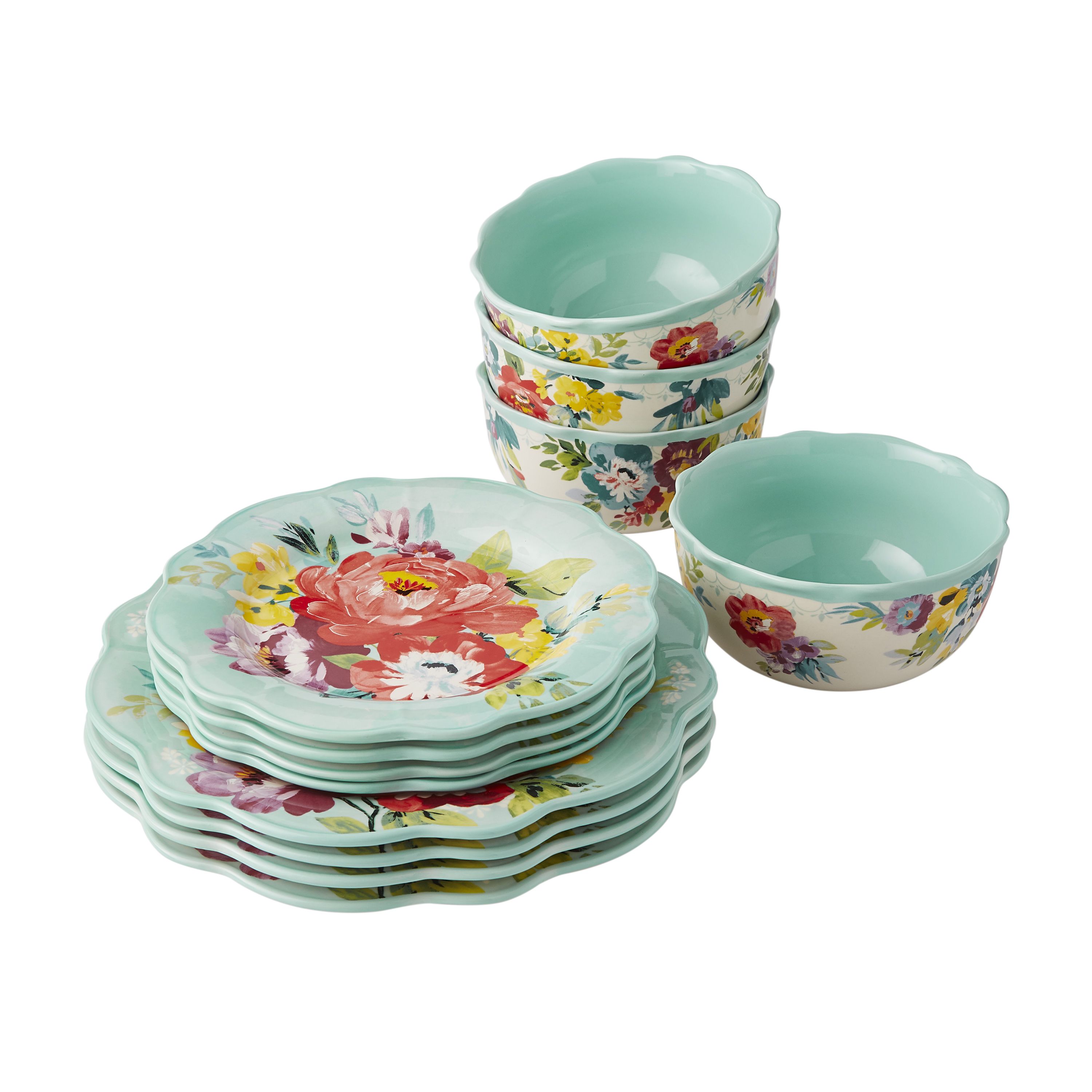 New Pioneer Woman Holiday 12 Pc Dinnerware Set **4 ASSORTED DESIGNS 