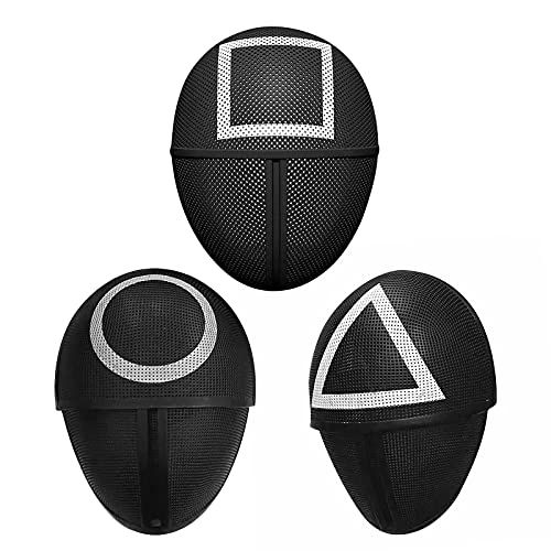 Squid Game-inspired soldier face masks with square, circle or triangle print
