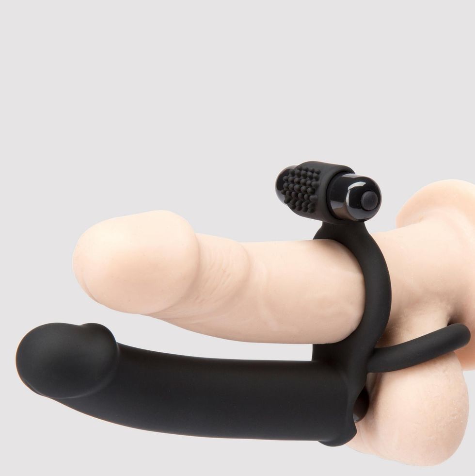 Strap on Dildo Double Penetration Cock Penis Ring Vibrator Anal Plug Men  Sex Toy