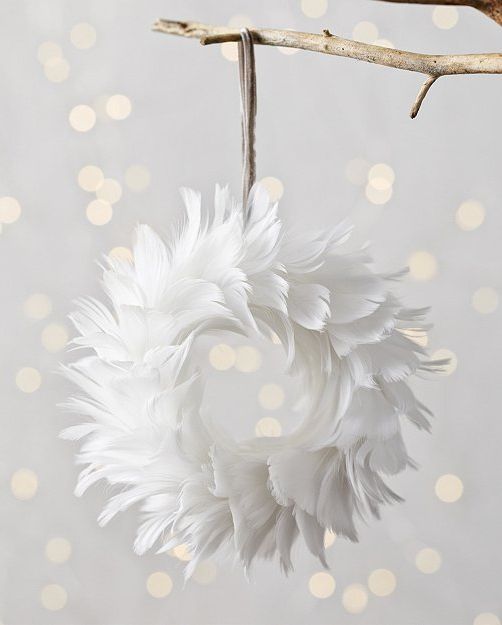 Mini Feather Wreath Christmas Decoration