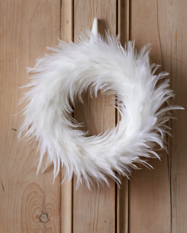 White Feather Wreath
