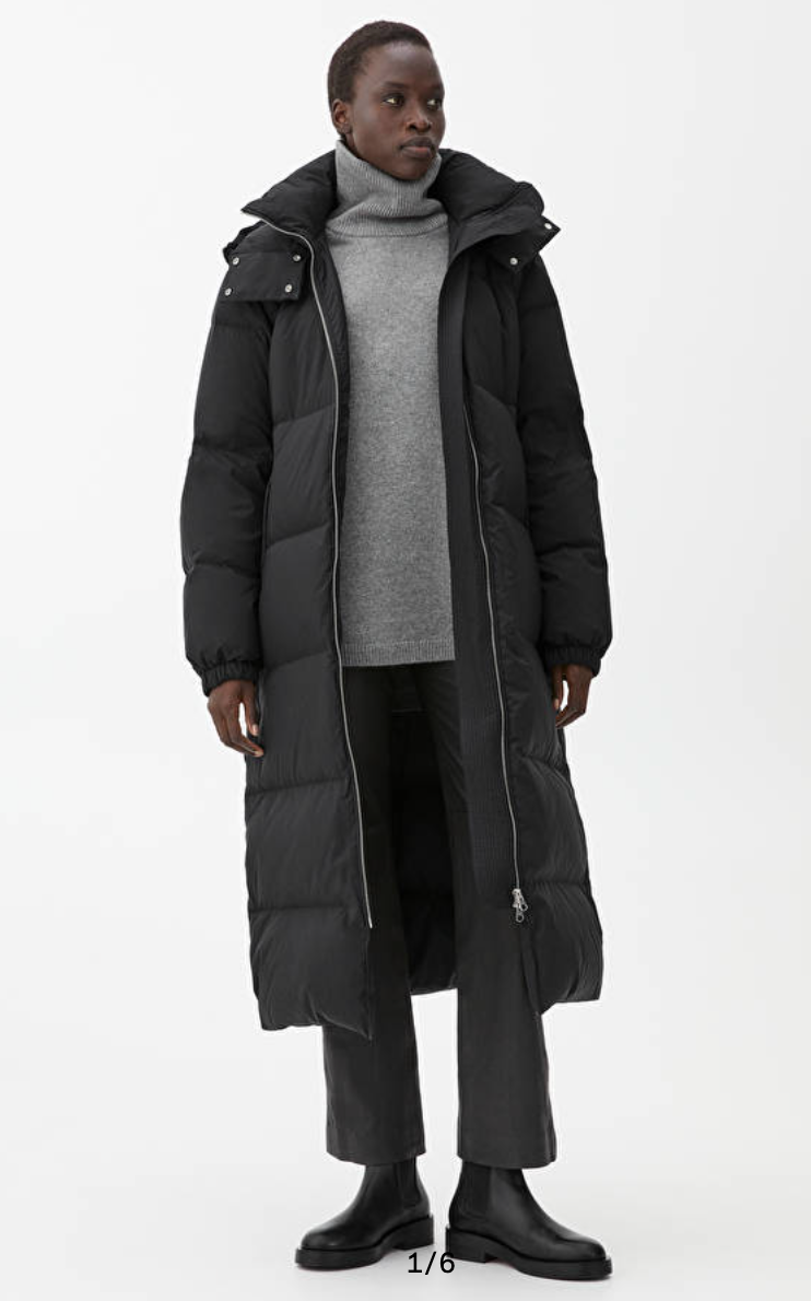 long padded coat with belt