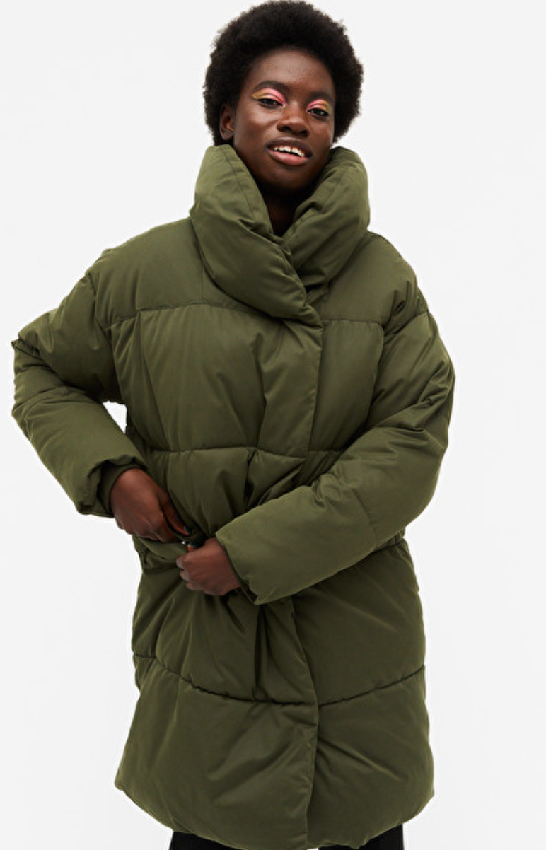 Green M Bershka Puffer jacket discount 57% WOMEN FASHION Coats Puffer jacket Basic 